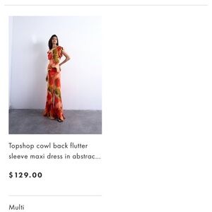 Topshop Vibrant Red and Green Maxi Dress